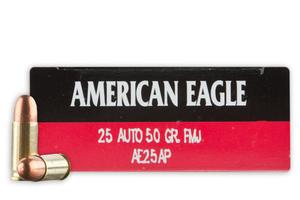 FEDERAL AMERICAN EAGLE 25ACP 50GR. FMJ 1000 ROUND CASE
