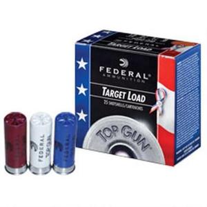 TOP GUN TARGET LOAD 12GA. 1-1/8OZ 2.75IN 8 SHOT 25RD BOX - RED/WHITE/BLUE