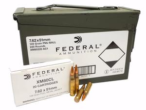 Federal 7.62x51 149Gr FMJ Ball 220Rd Can