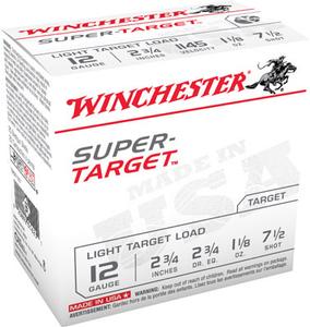 Winchester Super Target 12Ga 2-3/4 1-1/8 oz #7.5 Shot 25 Rds