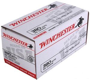 Winchester USA 380 ACP 95GR FMJ 100 Rds