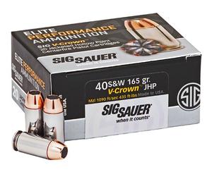 Sig Sauer 40S&W 165GR ELITE V-CROWN JHP E40SW1-20