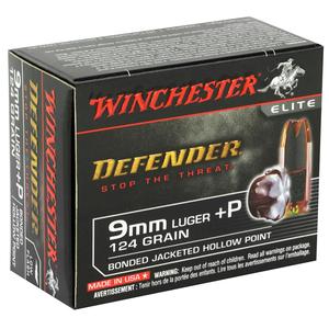 Winchester PDX1 Defender 9mm Luger+P 124GR JHP 20 Rds