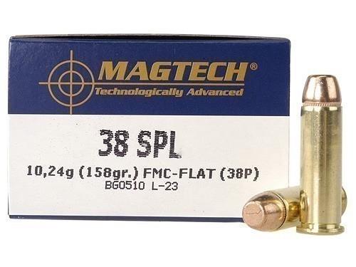 Magtech 38 Special Full Metal Case Flat Point 158 GR 755 fps 50 RDS 38P