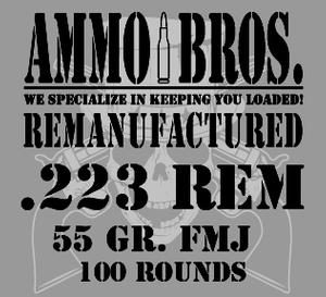 Ammo Bros Reloads 223 rem 55gr 100rds
