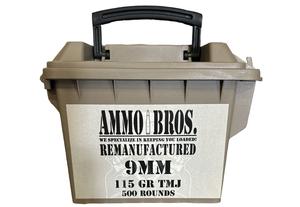 REMANUFACTURED 9MM 115GR 500 ROUNDS W/ FDE CAN