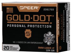 GOLD DOT 9MM+P 124GR. JHP 20RD BOX