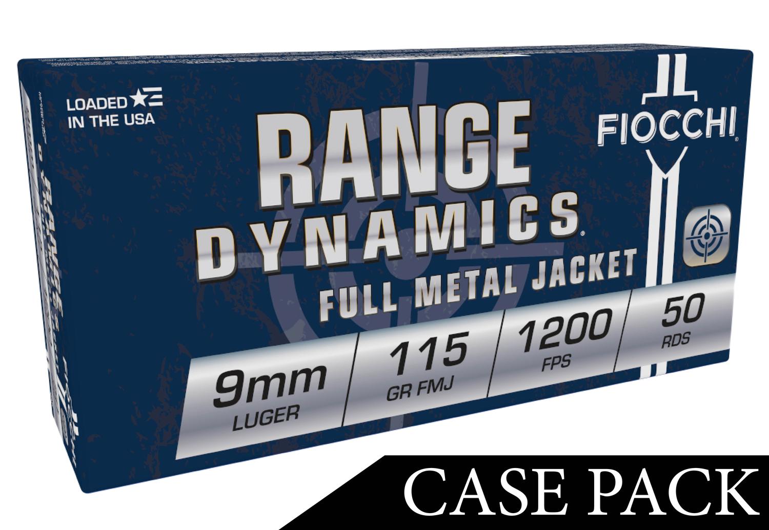 Ammo Bros  FIOCCHI RANGE DYNAMICS 9MM 115GR. FMJ 1000RD CASE