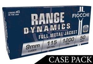 RANGE DYNAMICS 9MM 115GR. FMJ 1000RD CASE