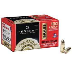 CHAMPION BRASS - 9MM 115GR. FMJ 100RD BOX