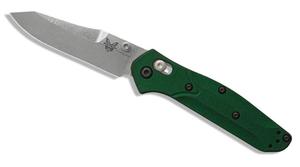 945 MINI OSBORNE MANUAL FOLDING KNIFE 2.92IN S30V SATIN - GREEN ALUMINUM HANDLE