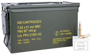 RANGEMASTER 7.62X51MM NATO 145 GR FMJBT 500RD AMMO CAN