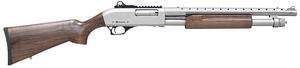 MARINER 12GA PUMP ACTION SHOTGUN - NICKEL/WOOD